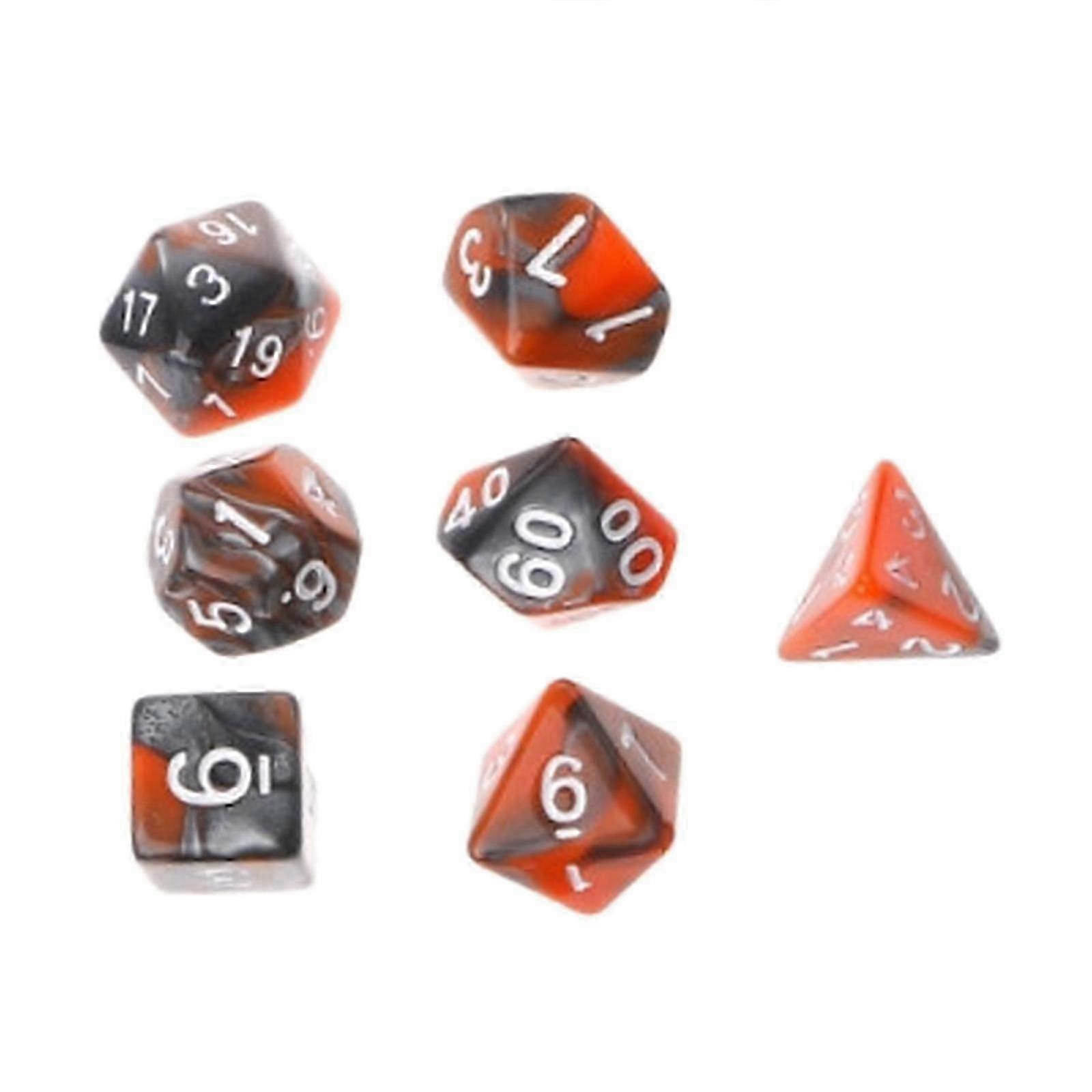 7-Piece Multicoloured Polyhedral Dice Set for Tabletop Gaming Enthu...