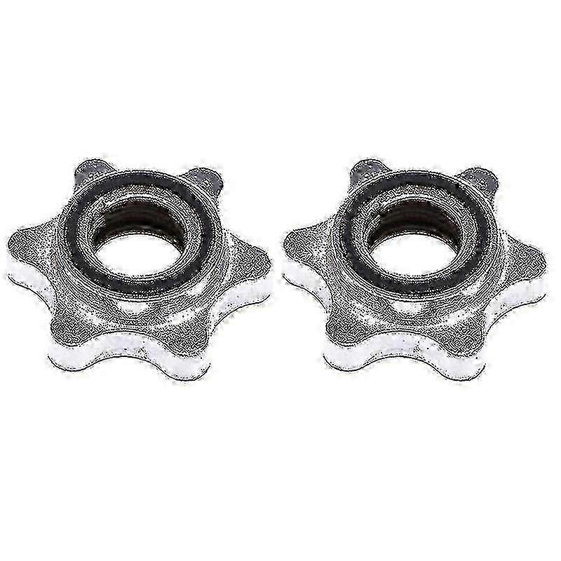 2pcs 25mm Barbell Spinlock Collars, Hex Nut Anti-slip Barbell Spin-...