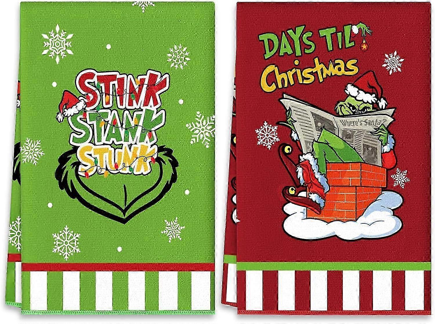 Christmas Kitchen Towels 2 Pieces Christmas Dish Towels Hand Towels...