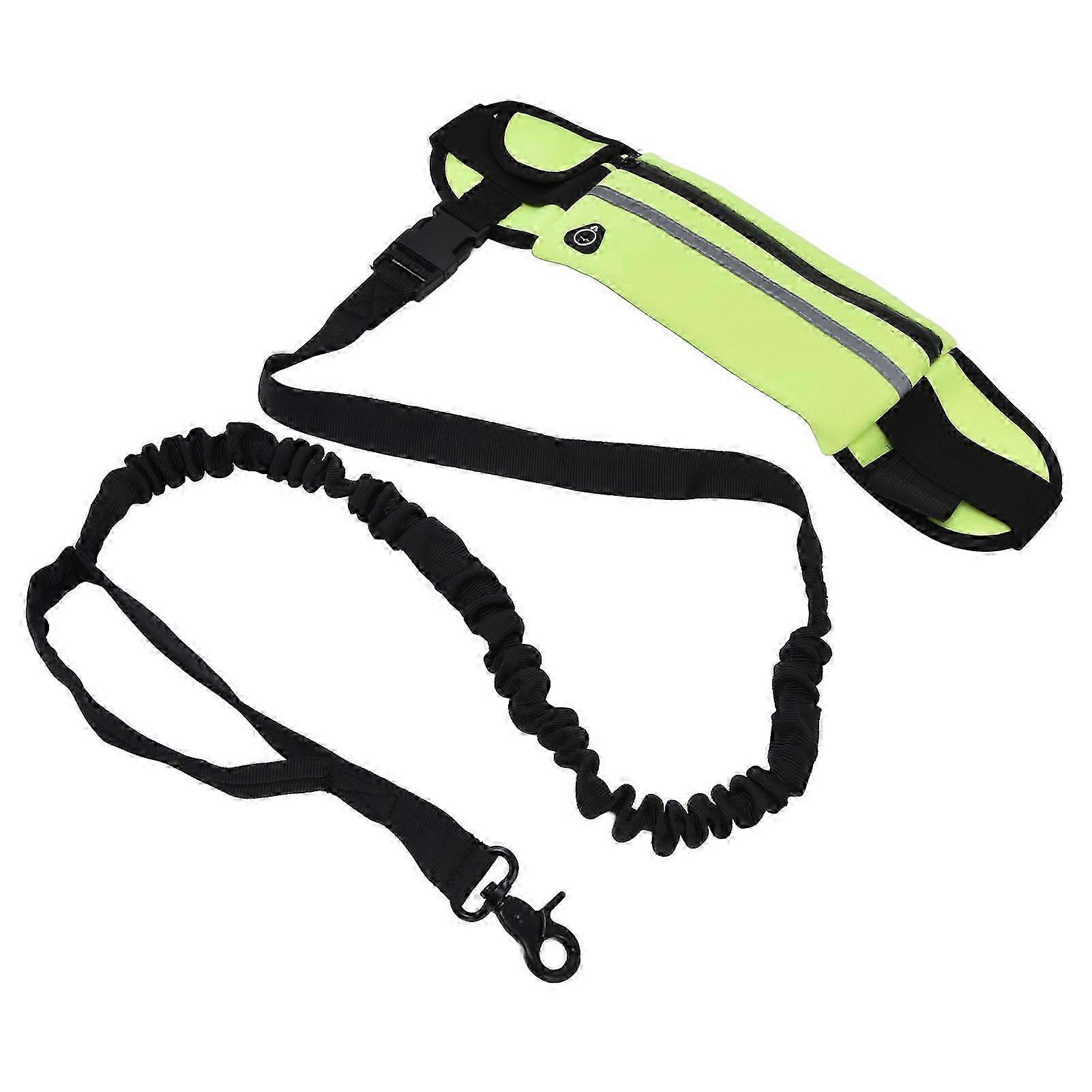 2025 Sports Belt Bag Leash Set Reflective Elastic Explosion Proof Dog Running Traction Rope for Walking RunningGrass Green