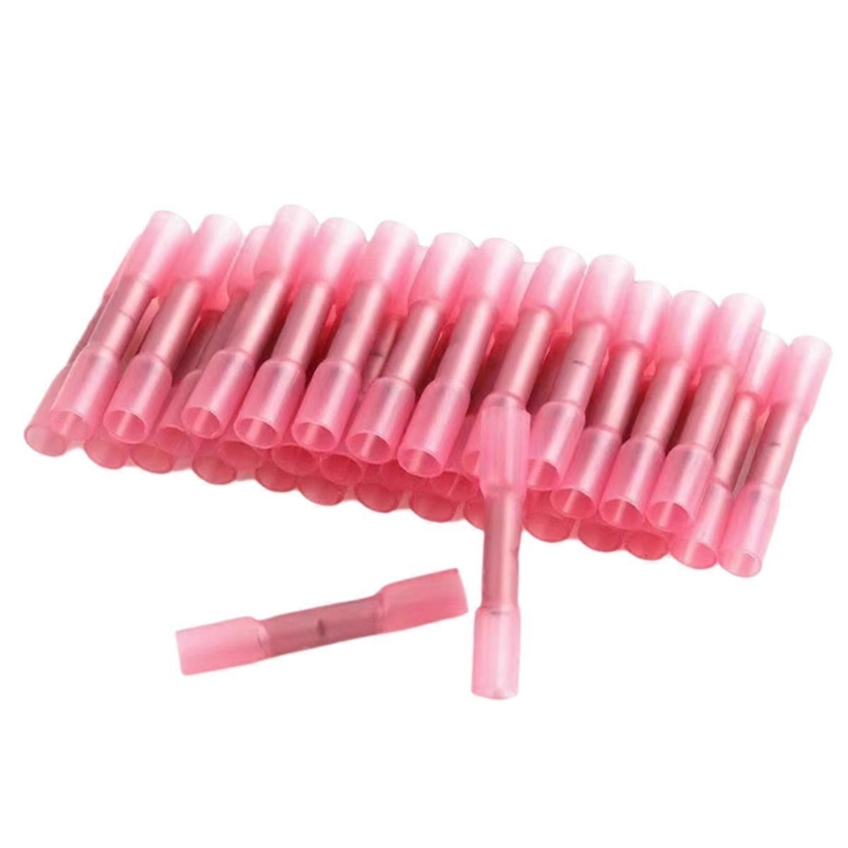 100PCS Heat Shrink Connectors Insulated Waterproof Crimp Terminals Seal Butt Electrical Wire Connector 26-10 AWG B