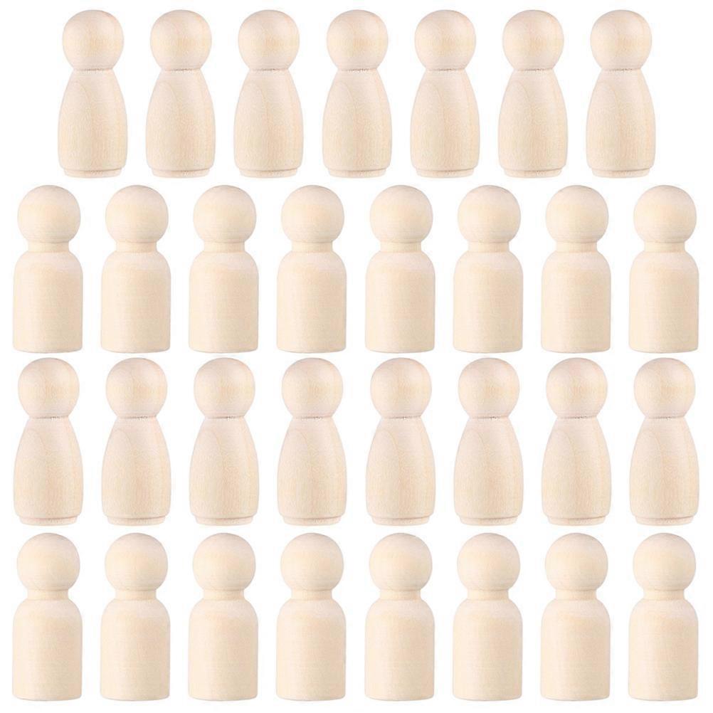 Ivory Plastic Peg Dolls for DIY Craft Projects with Excellent Texture and Wear Resistance 60pcs