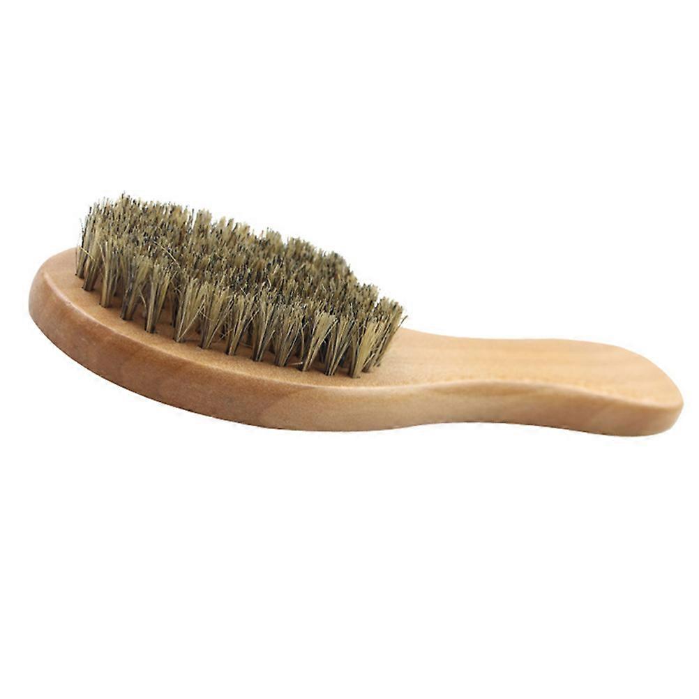 Beard Shaving Brush with Synthetic Material and Wooden Handle for for Styling and Cleaning Small and Portable
