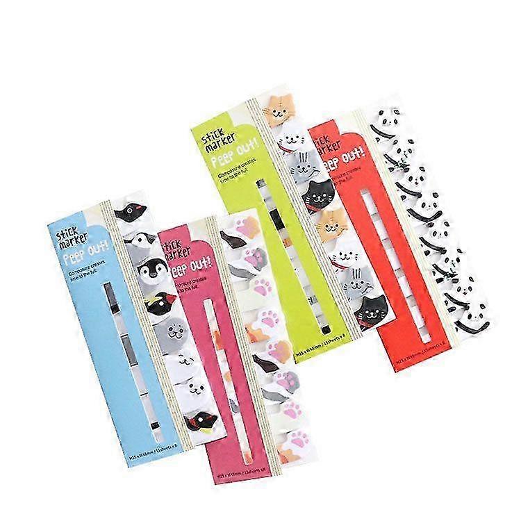 8-Piece Funny Animals Sticker Bookmarks Set | Cute Self-Stick Memo Flags &amp; Index Tabs for Notes, Reading, Office &amp; School Organization