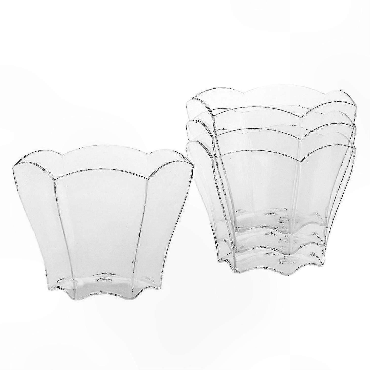 70ml Clear Plastic Dessert Cups with Flower Petal Design, 96 Count
