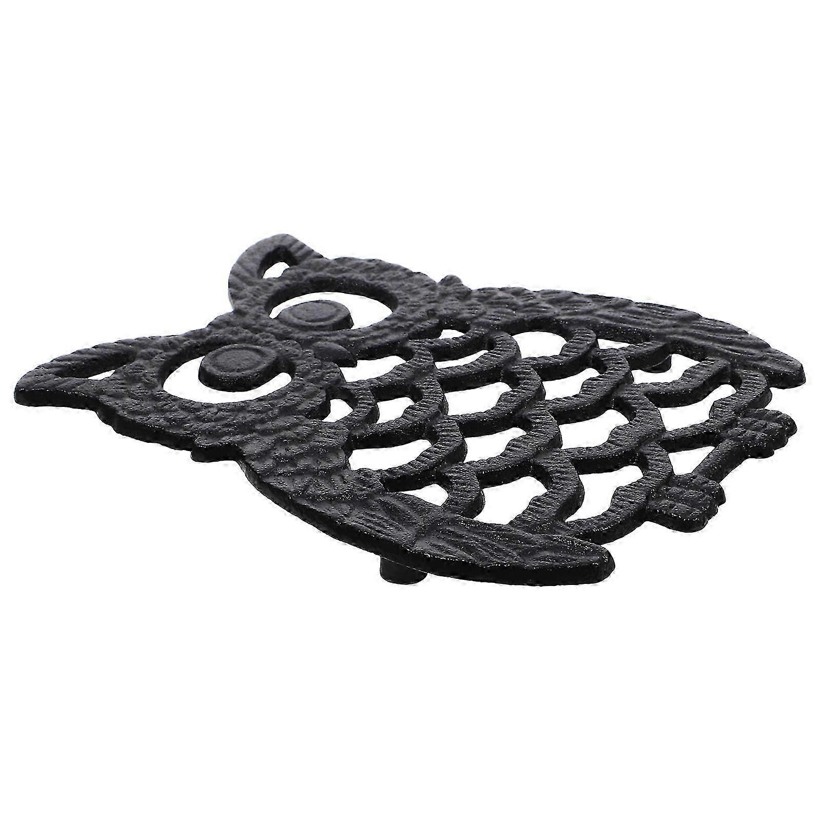Gufo a forma di sottopentola in ghisa marrone scuro resistente al calore e antiscivolo pad per tavolo da pranzo 1 set