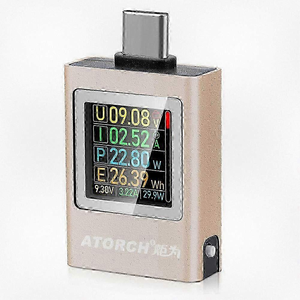 2025 Atorch USB C Power Meter, Digital-Multimeter für Typ-C Geräte 4-50V 0-12A Spannungs-Strom-Tester mit Detektionsfunktion