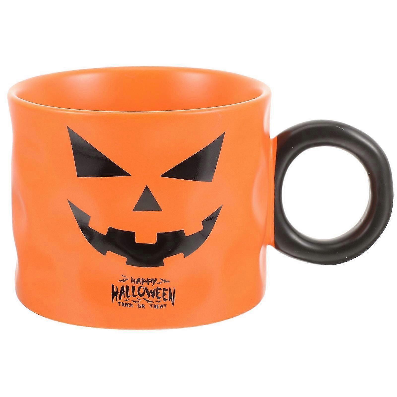 セラミックパンプキンマグハロウィン装飾コーヒーストレージホットドリンクコンテナ家庭用1セットr