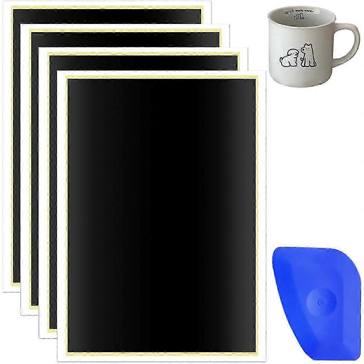 4PCS Black Marking Paper with Scraper for Fiber Laser Marking & Engraving - Laser Engraved Marking Paper Set