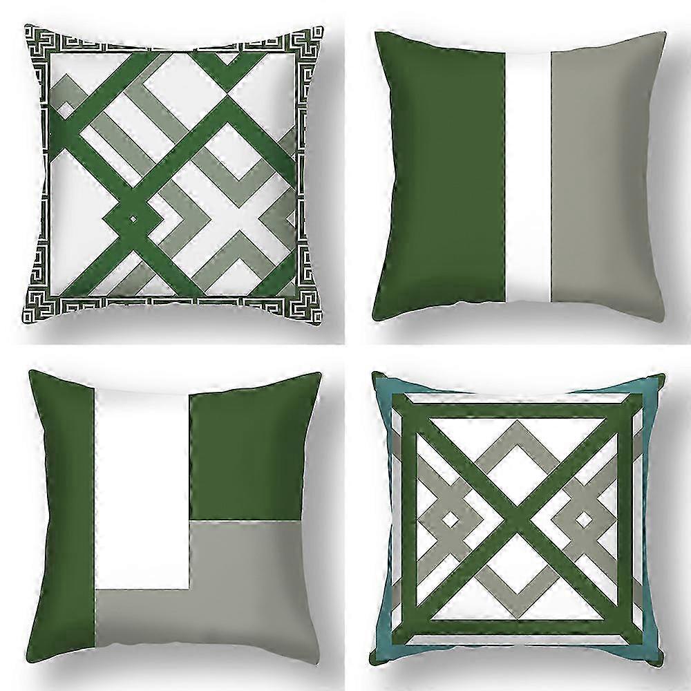 Green Throw Pillow Cover Set