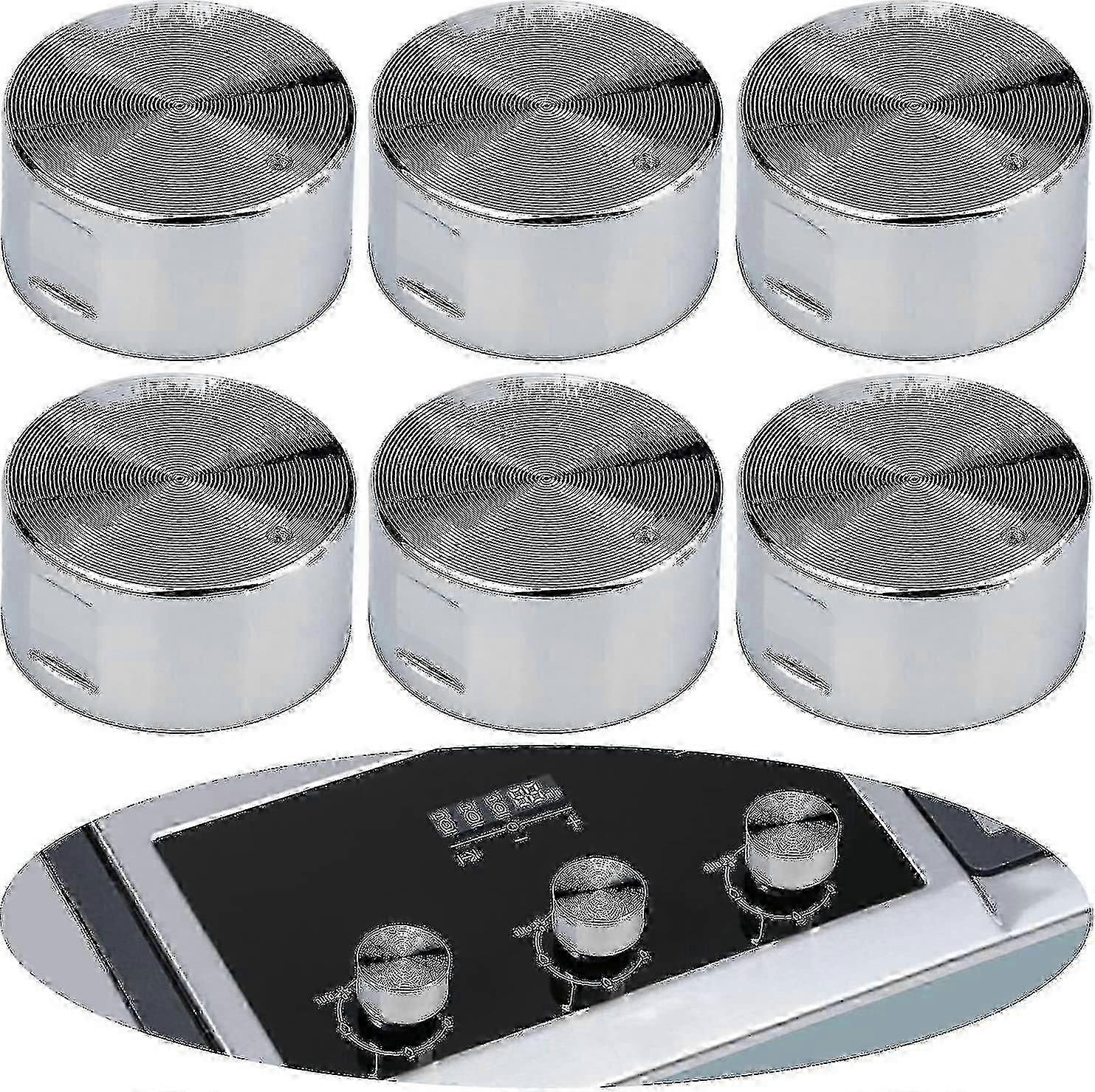 6 Pcs Metal Gas Stove Knobs 6mm Universal Cooker Control Range Oven Knobs Cooktop Burner Knob-DF