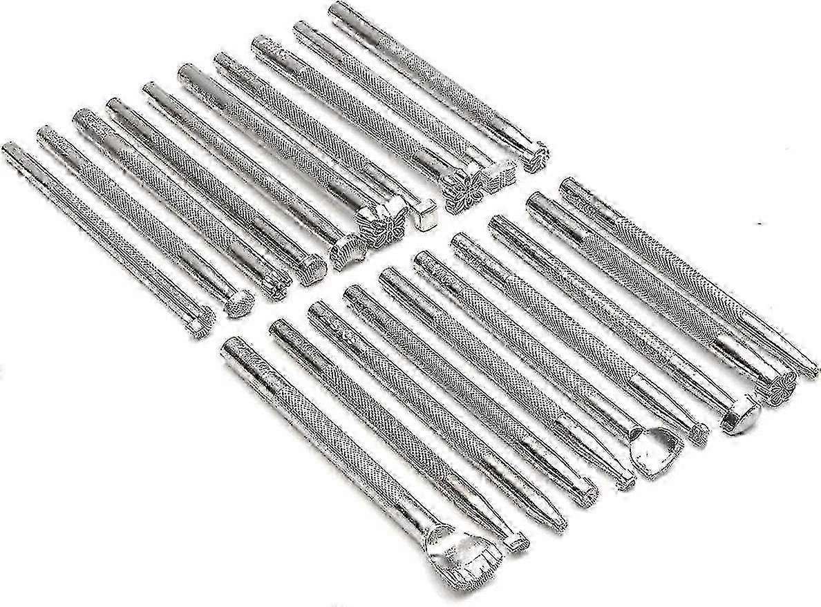 20pcs Leather Stamping Tools Set for DIY Leatherworking & Saddle Making - Special Shape Punches