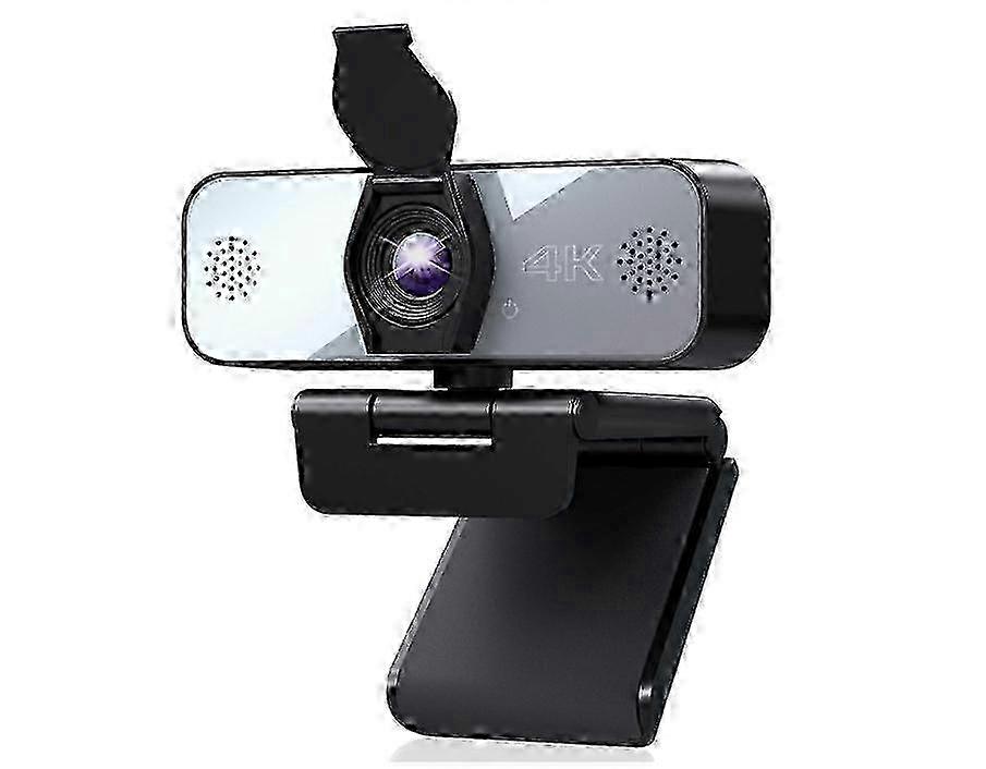 4K Webcam with Microphone Streaming Web Camera for PC,Laptop,Mac,Privacy Cover Video Calling Webcam(Black)