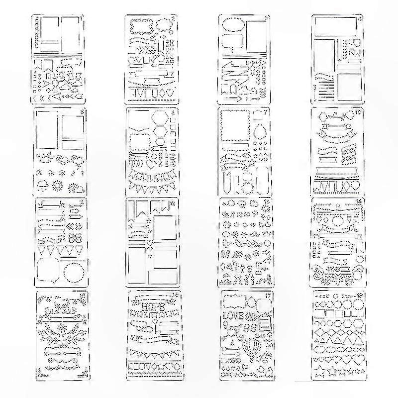 16-Piece Stencil Set for Art Projects