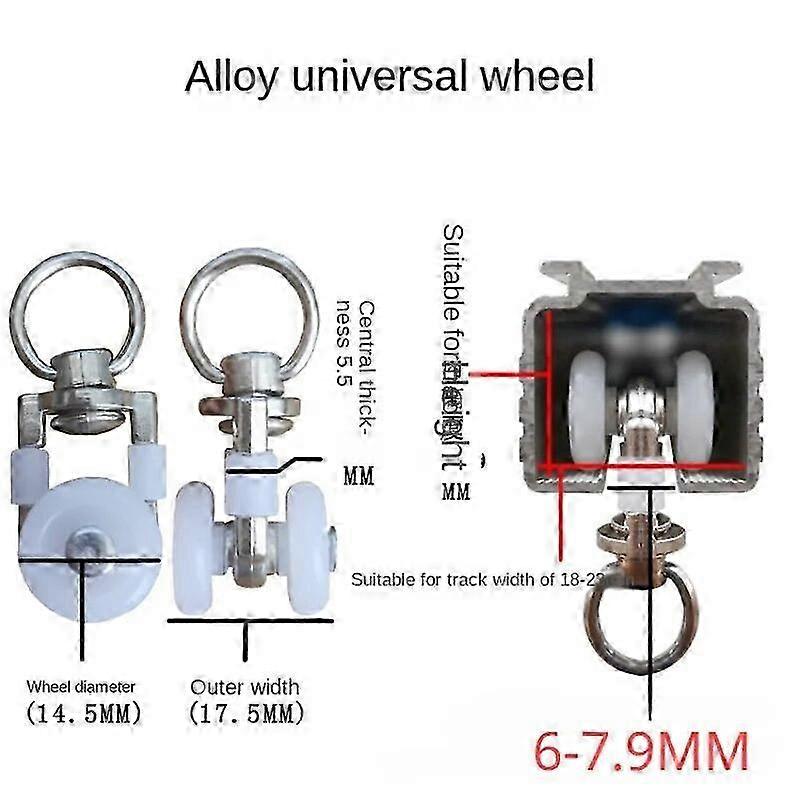 10PCS Silent Curtain Track Roller Gliders, Ceiling Mount Sliding Pulleys with Metal Wheels for Rails