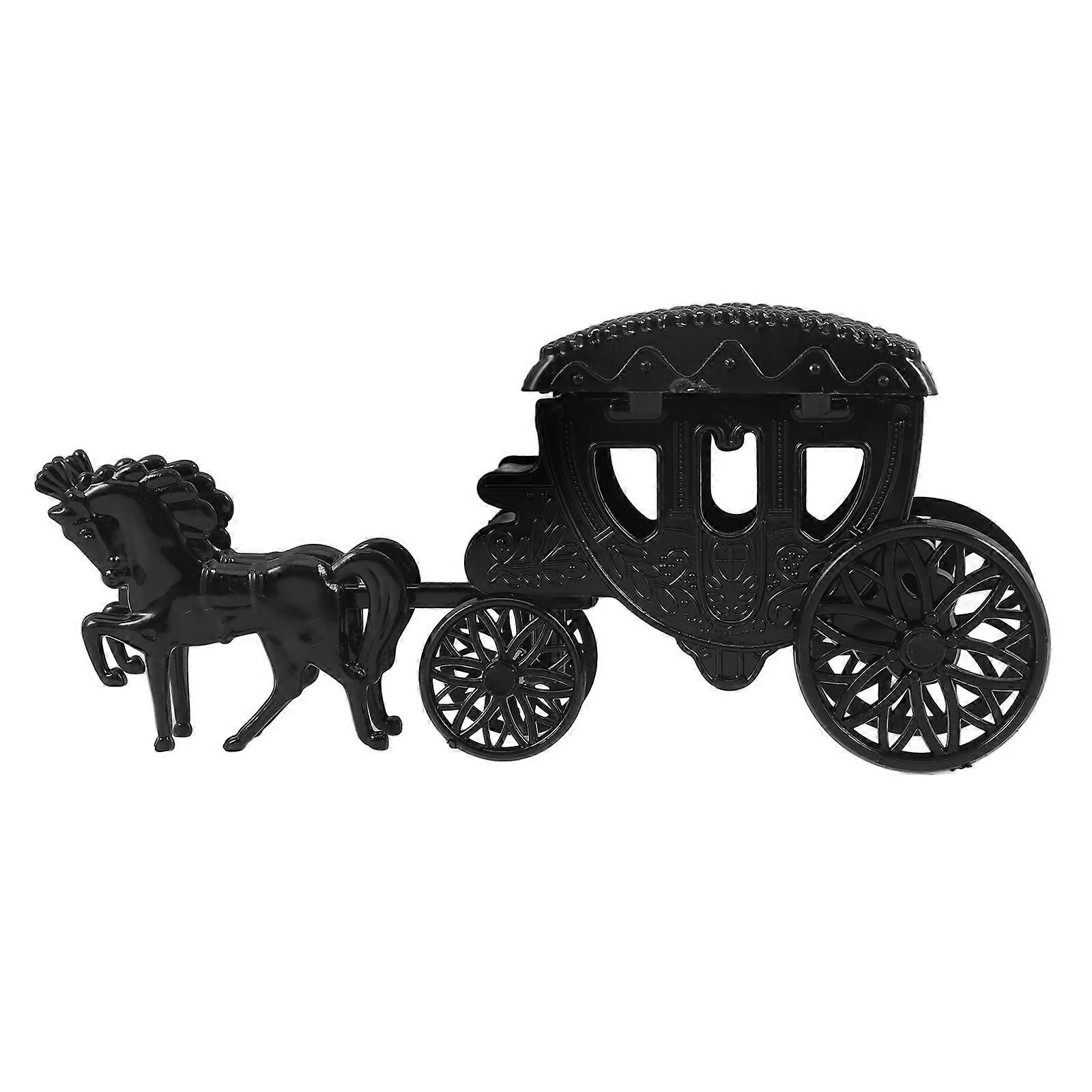 Candy Box Carriage Candy Container for Storage 2Pcs Black ABS