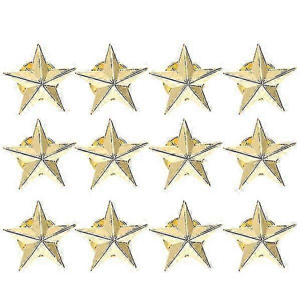 12pcs Star Shape Badges Lapel Pins Star Rating Badges Party Costume Decorations-2025