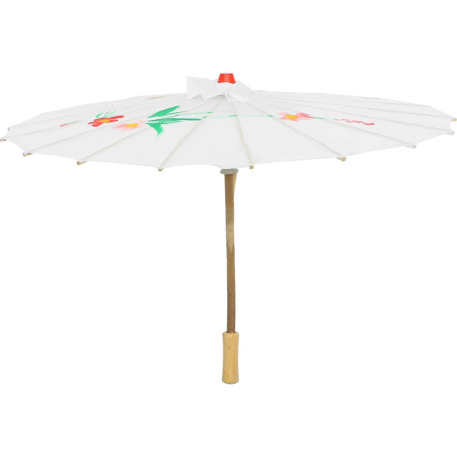 Bride Round Bamboo Parasol White Wedding Occasion for 1Pack