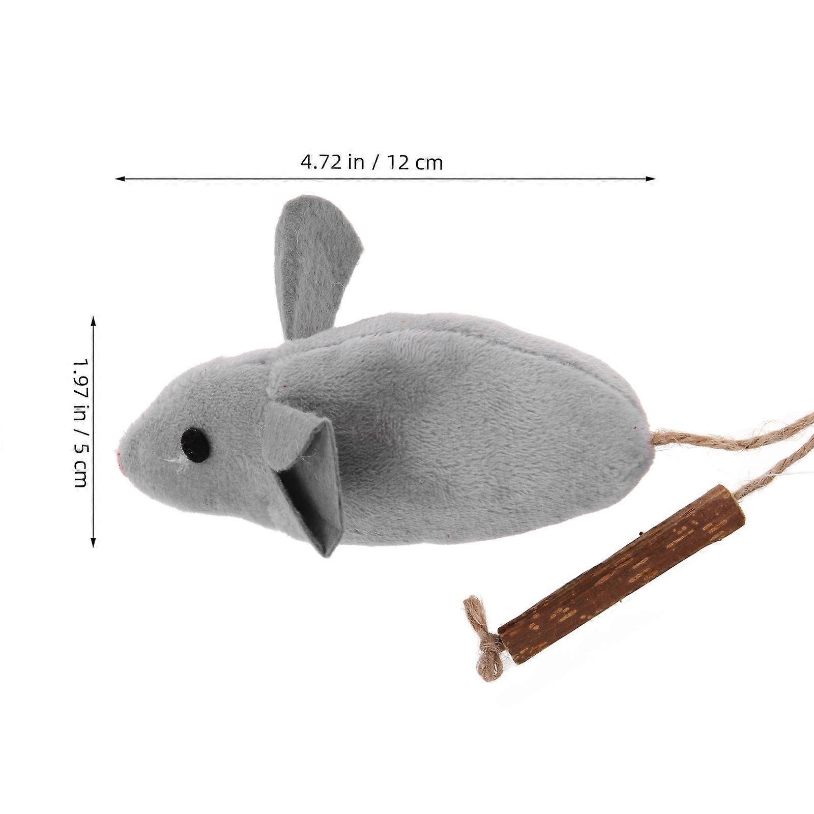 Mice Cat Toy Fun 2Pcs Kitten Chew Toys for Indoor Cats Plush Material