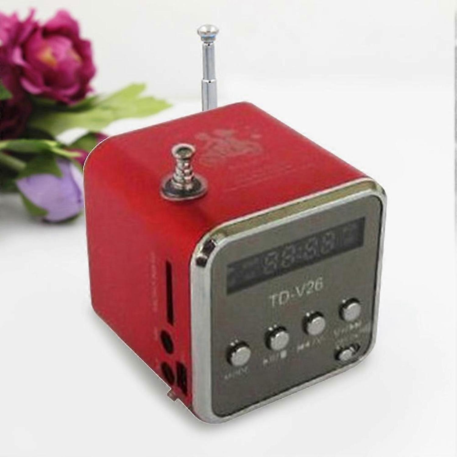 TD-V26 Digital Portable Mini Fm Radio Receiver LED Loudspeaker Wireless Speaker MP3 Support SD/TF Ca