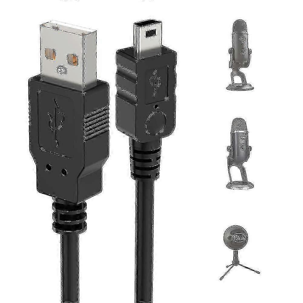 Usb Mic Cable For Blue Yeti, 2m Yeti Microphone Power Cable Usb A Male To Mini Data Transfer Cable Cord For Blue Yeti Usb Microphone, Blue Snowball Ic