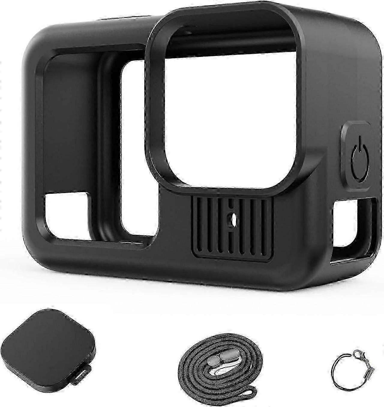 Silicone Case Suitable for GoPro Hero 13 Black, Silicone Rubber Soft Case Protector Cover with Lens Cover Cap Lanyard Accessories Bundle Kit for
