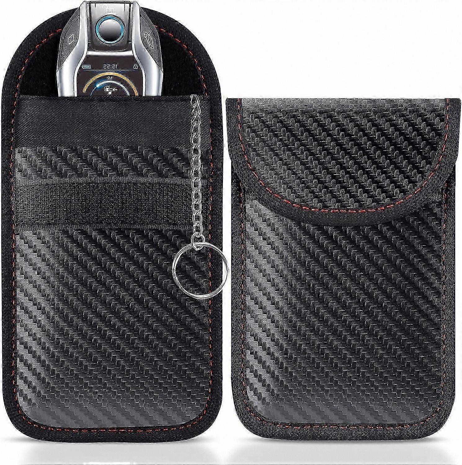 Faraday Bags for Keyless Entry Remotes - 2 Pack Anti-Theft Signal Blocking Pouches with RFID Protection