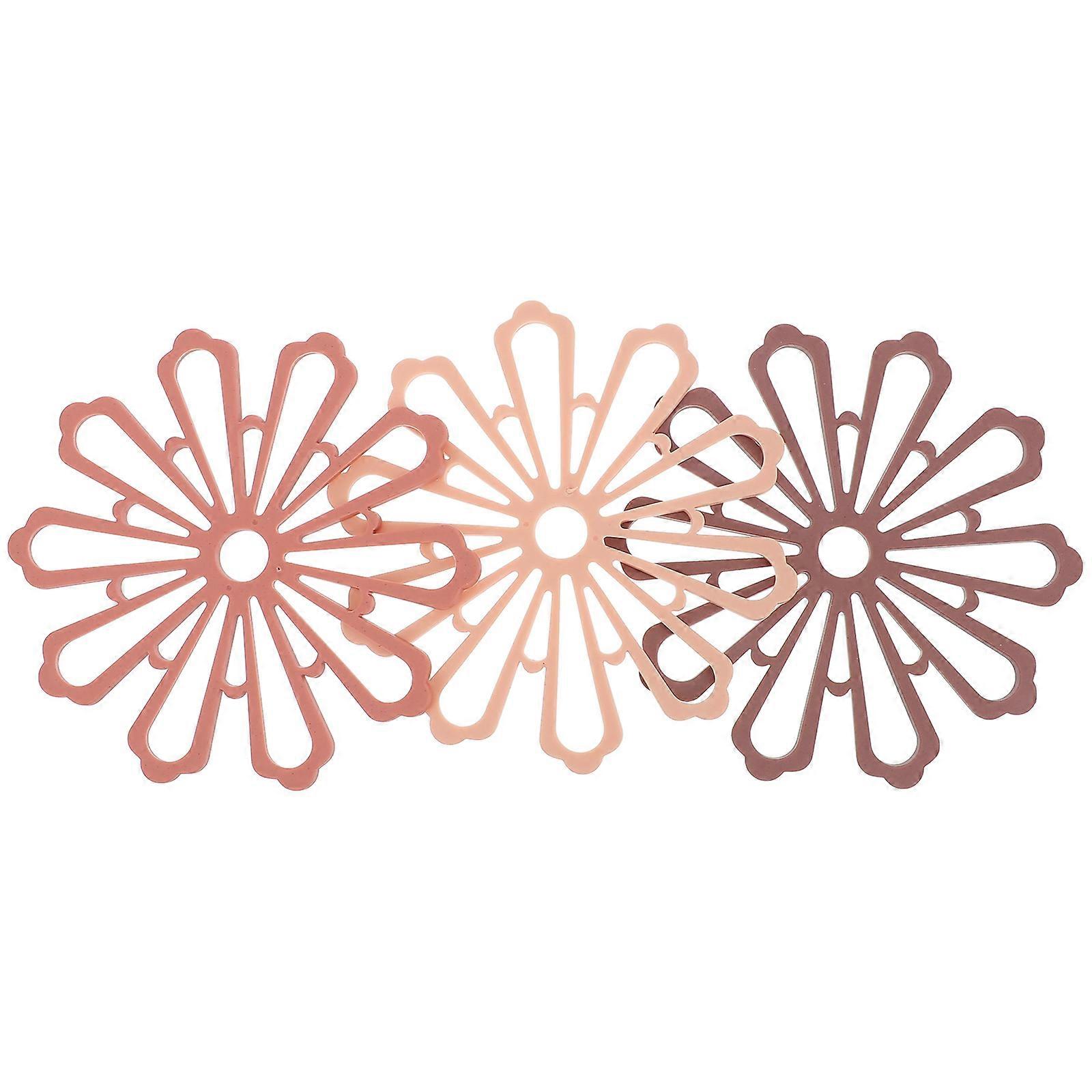 Flower Place Mats Heat Resistant Hot Pot Mats with 3Pcs for Home