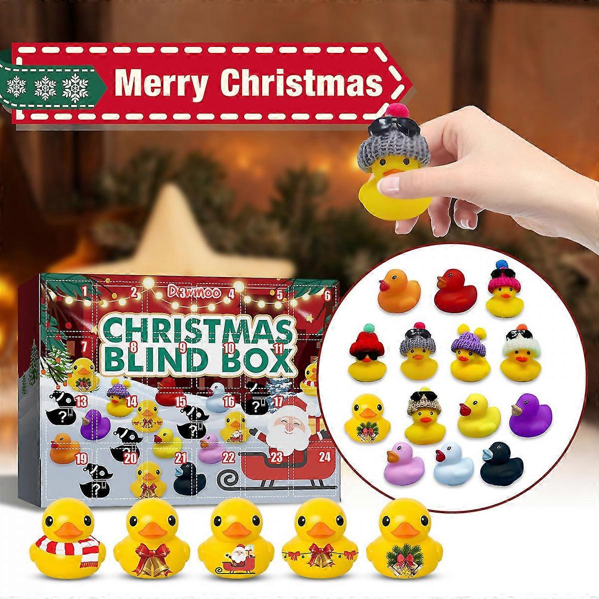 Rubber Duck Advent Calendar 2025, Mini Christmas Rubber Ducks Advent Calendar, Advent Calendar 2025 Kids, Christmas Party Favor Gifts(24 Ducks)