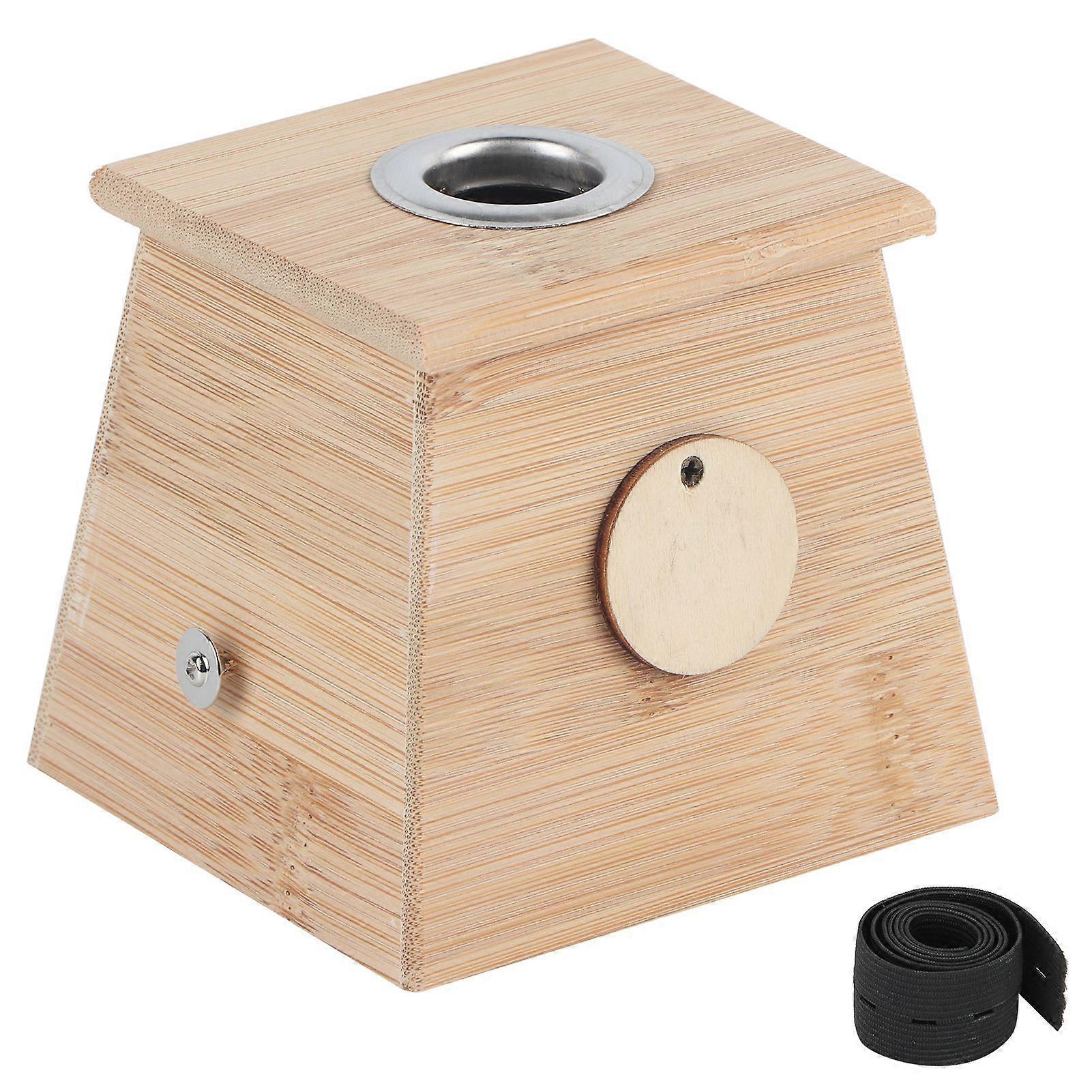 Single Hole Bamboo Moxibustion Box Moxa Roller Stick Holder Moxibuting Tool