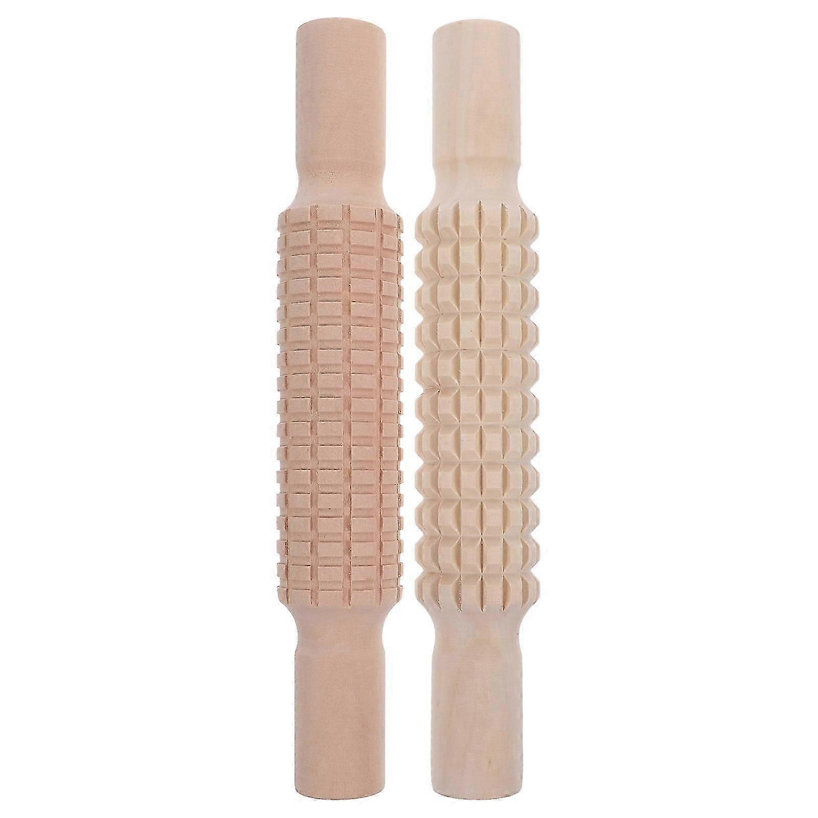 2Pcs  Wooden Rolling Sticks DIY Handle Baking Rolling Tools Dough Rollers for DIY