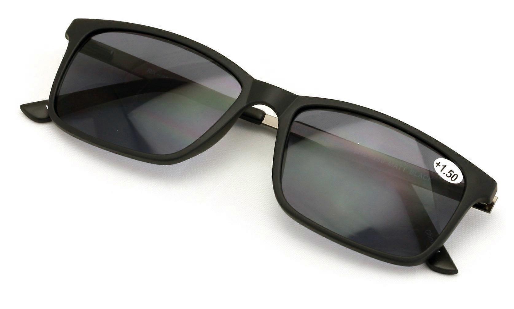 Men Premium Rectangle TR90 with Extended Metal Temple - Extra Large Sunglasses Reader - 147mm Wide Frame Reading Glasses +2.25