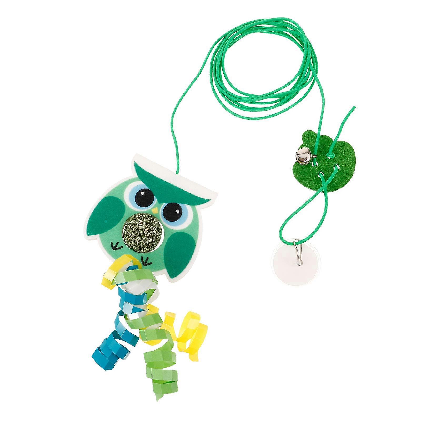 Cat Toy Hanging Interactive 2Pcs Felt Cloth Owl Shape Cat Plaything