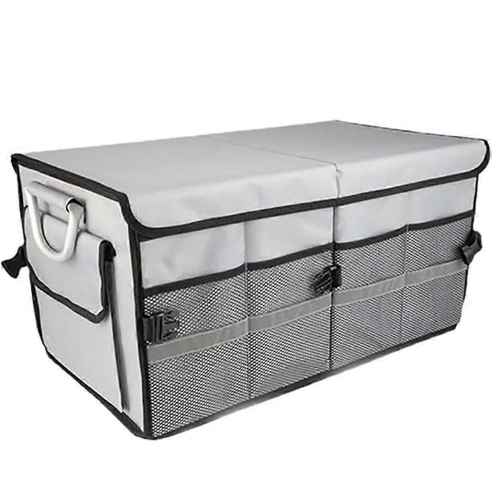 Car Boot Organiser For Land Rover Range Rover Velar, Collapsible Adjustable Compartments Cargo Storage Bag, CGrey