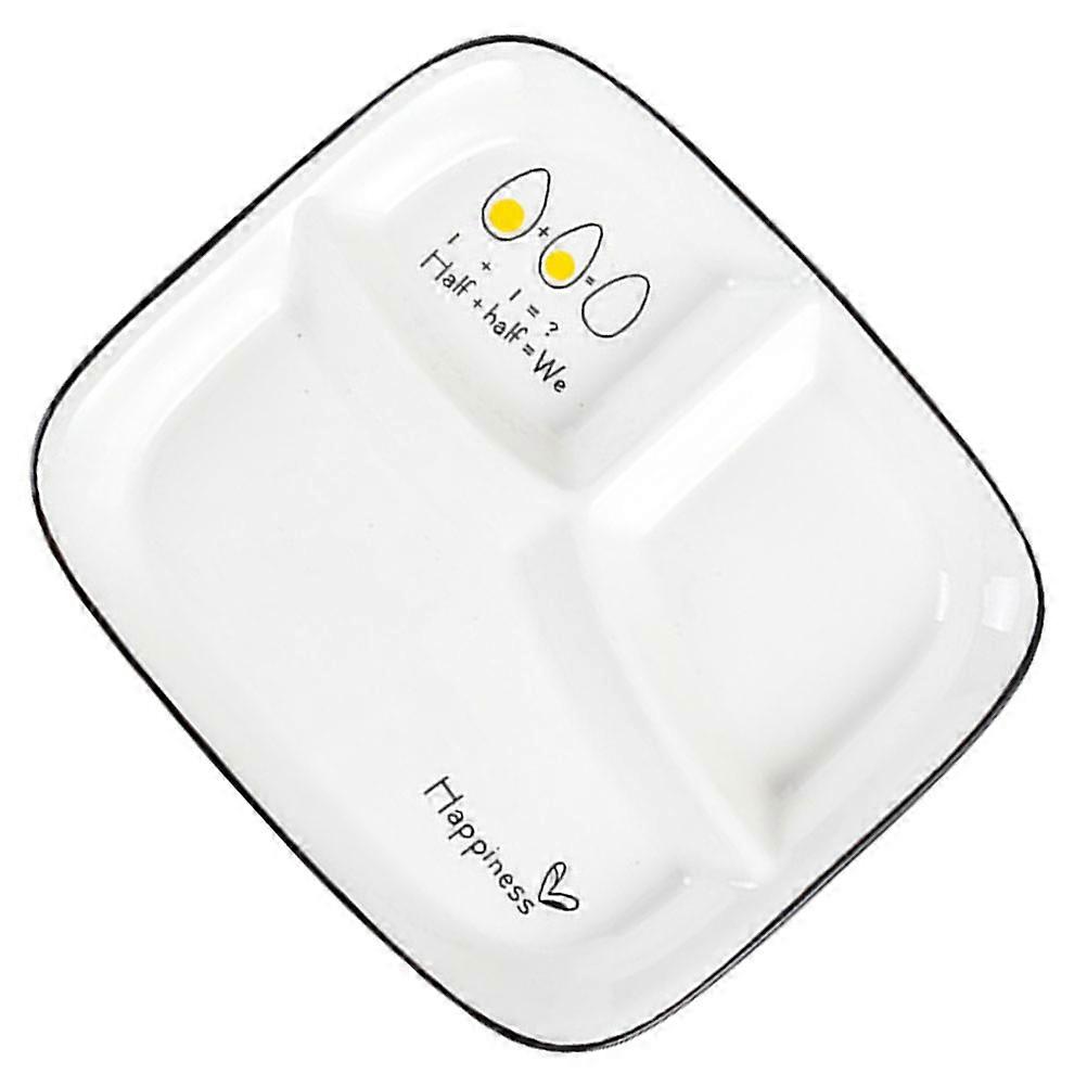 Ceramic Divide Plate Dinner Serving Plate Hold Different Foods Prevent Food Mixing 1Pack