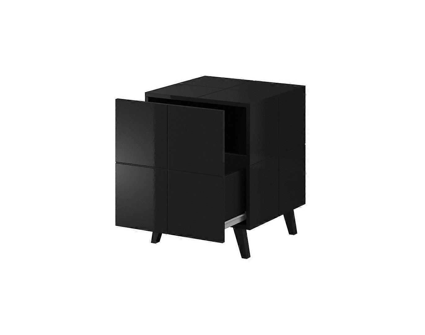 Cama Bedside Table Reja Black Gloss/black Gloss