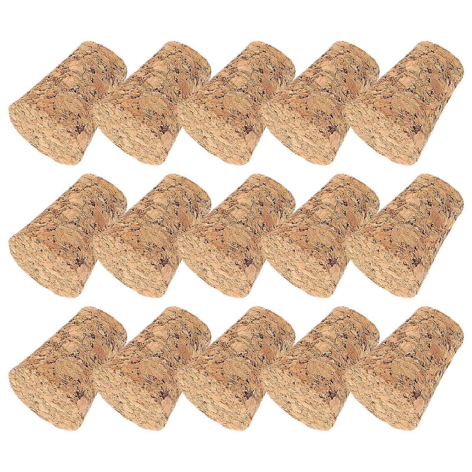 Light Brown Wooden Cork Stopper for Craft Use 60Pcs Tapered Cork Plugs Kit