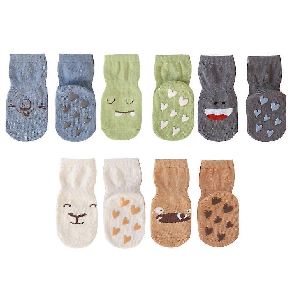 Baby Socks 25 Pairs Non Skid Cartoon Socks For Indoor Use Assorted Color Anti-Skid Floor Protection