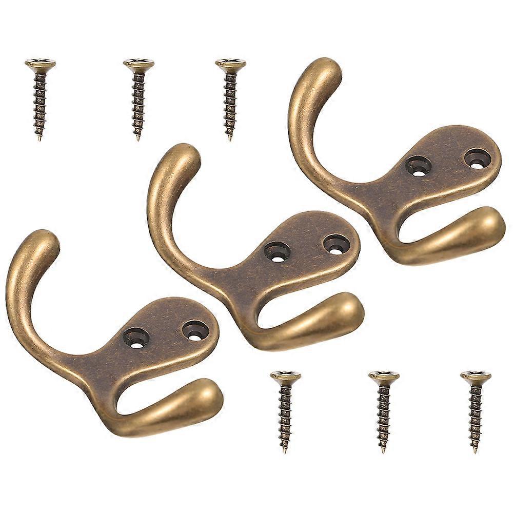 Sturdy Copper Wall Hooks 6Pcs For Hanging Towels Ideal For Bathroom And Living Room With Rectangular Shape