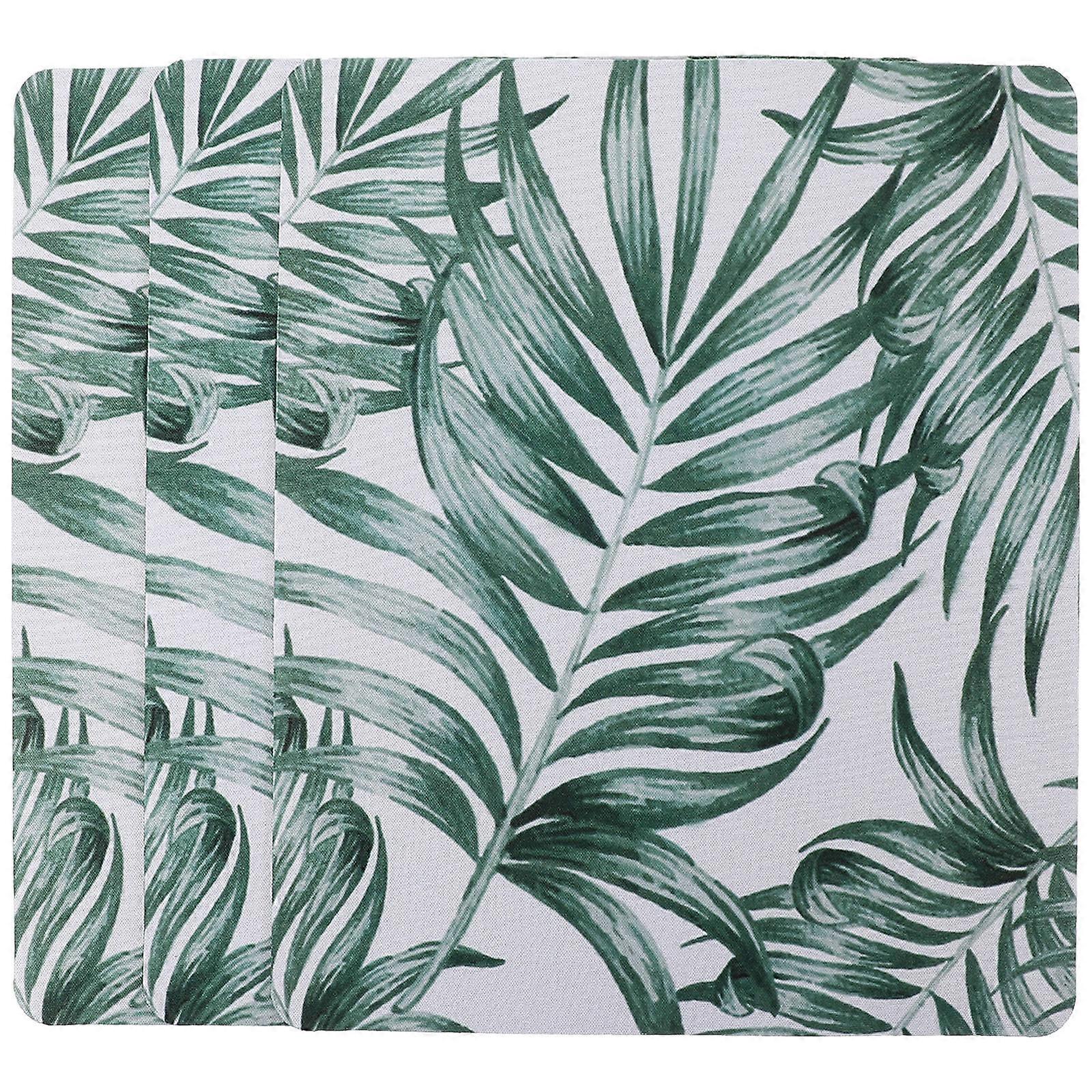 Computer Mouse Pad 15 Pcs Tropical Plant Leaves Non-slip Rectangular Design Suitable For Gaming And Office 24x19.7cm