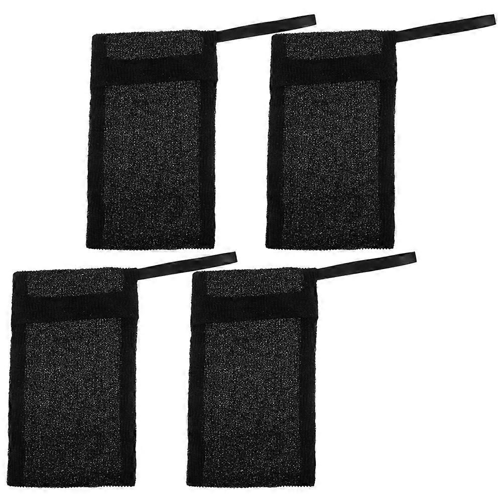 Drawstring Soap Foaming Bags For Bathing 20X12CM Black Rectangular Soap Storage 16 Pcs