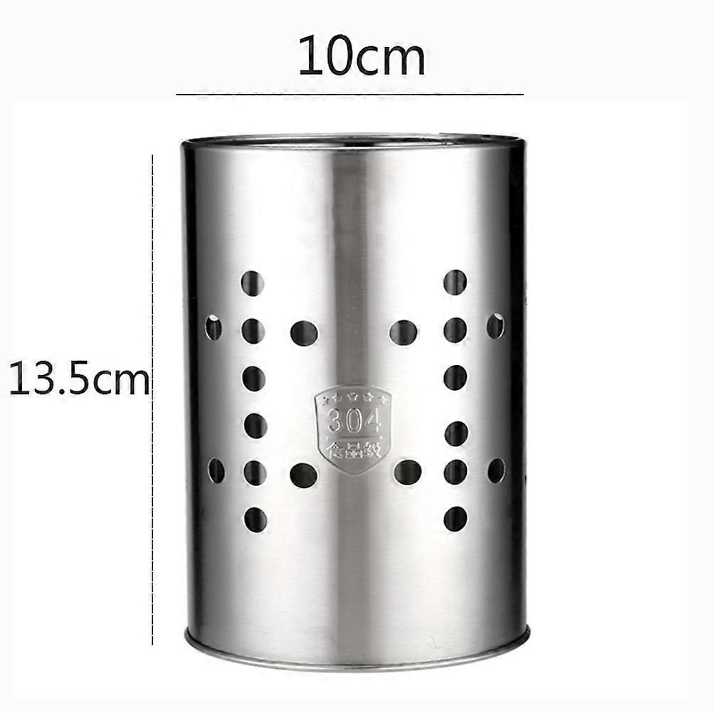 Draining Tableware Organizer for Storage Use 2Pcs Silver Stainless Steel Holder