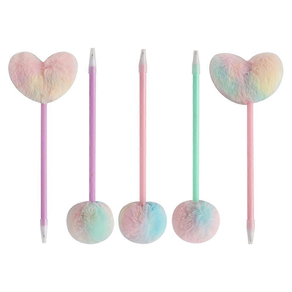 Adorable Heart Pompom Writing Pen 10 Pcs Crafting Supplies For Kids Assorted Color Ideal For Daily Writing