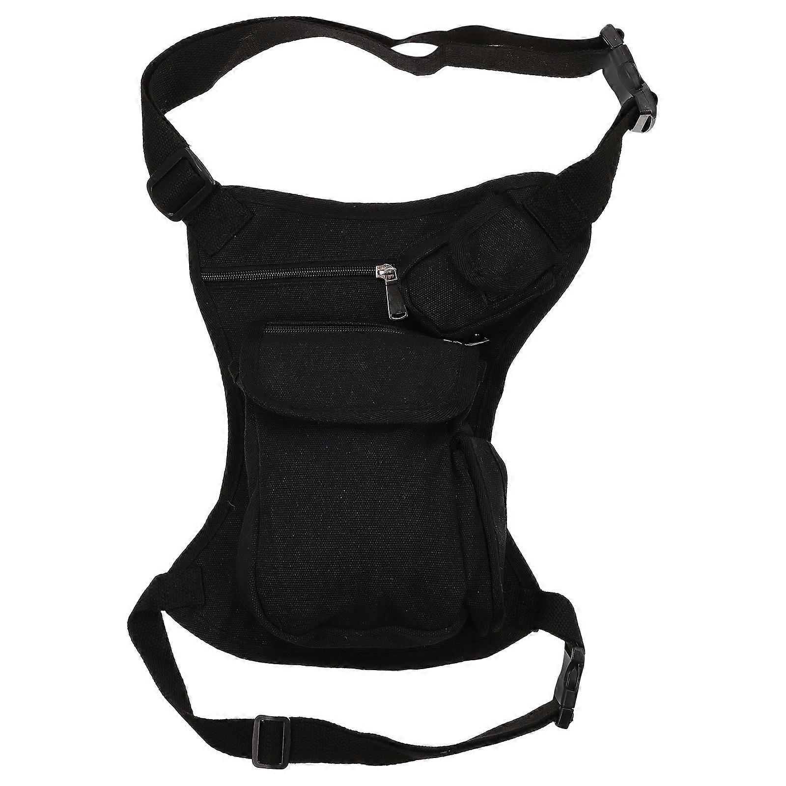 Black Thigh Pouch Outdoor Leg Bag for Storage 2Pcs Multi-Functional Pack