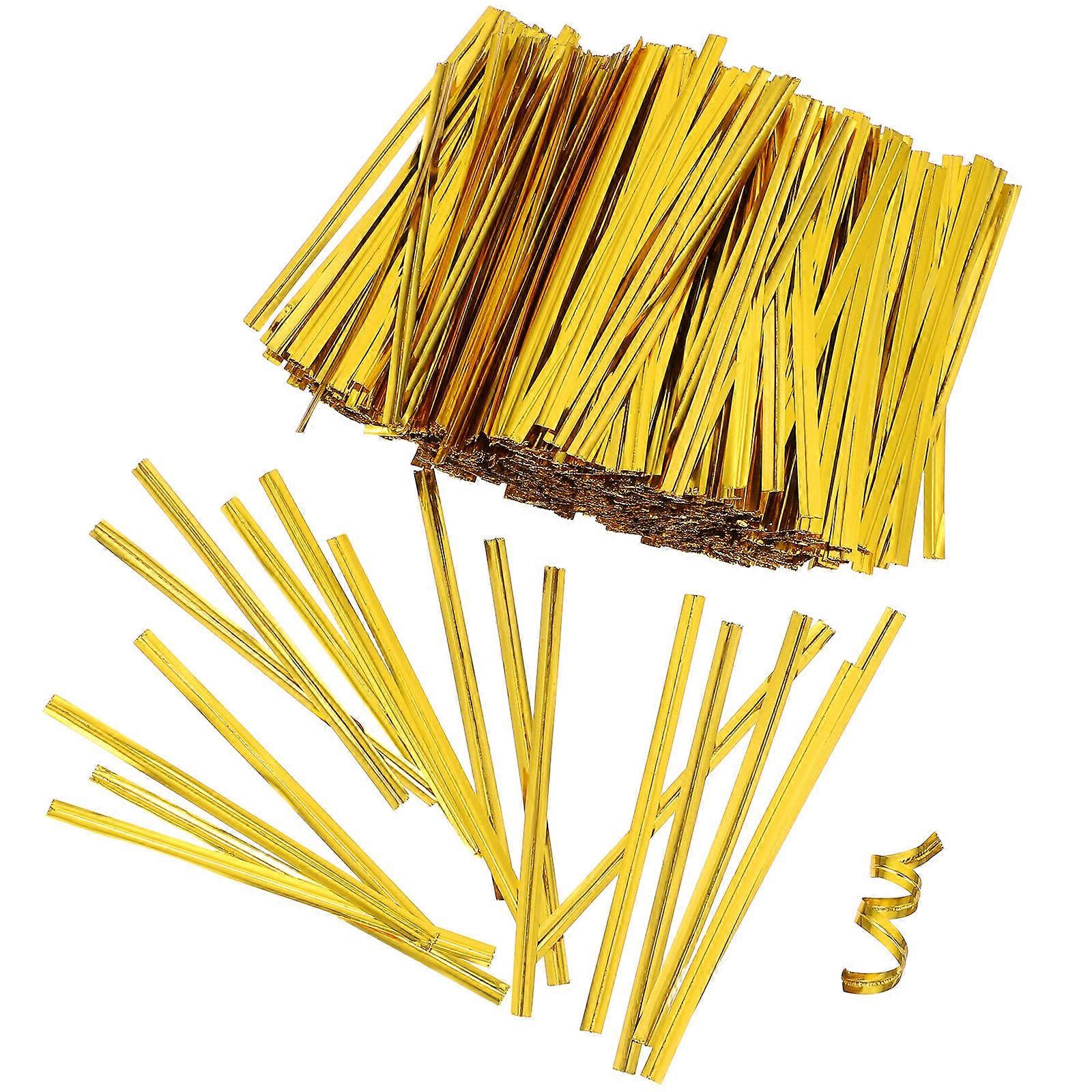 Long And Thin Golden Wire Ties 800 Pcs Suitable For Candy Bag Sealing Christmas Parties Office Use And Home Decoration