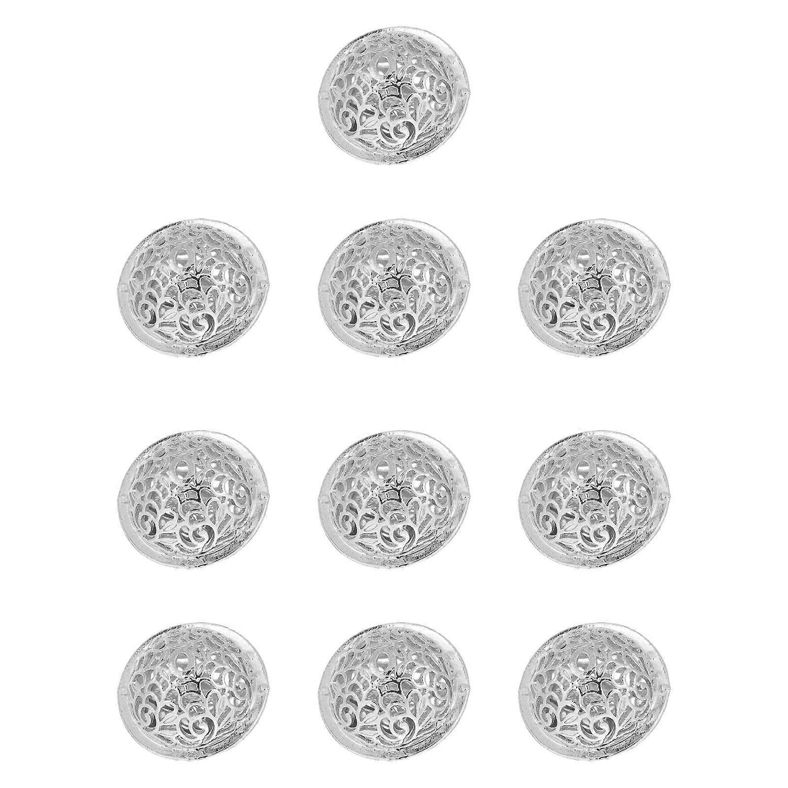 Tin Alloy Hollow-Out Bells for Decorative Use 20Pcs Silver Electroplated