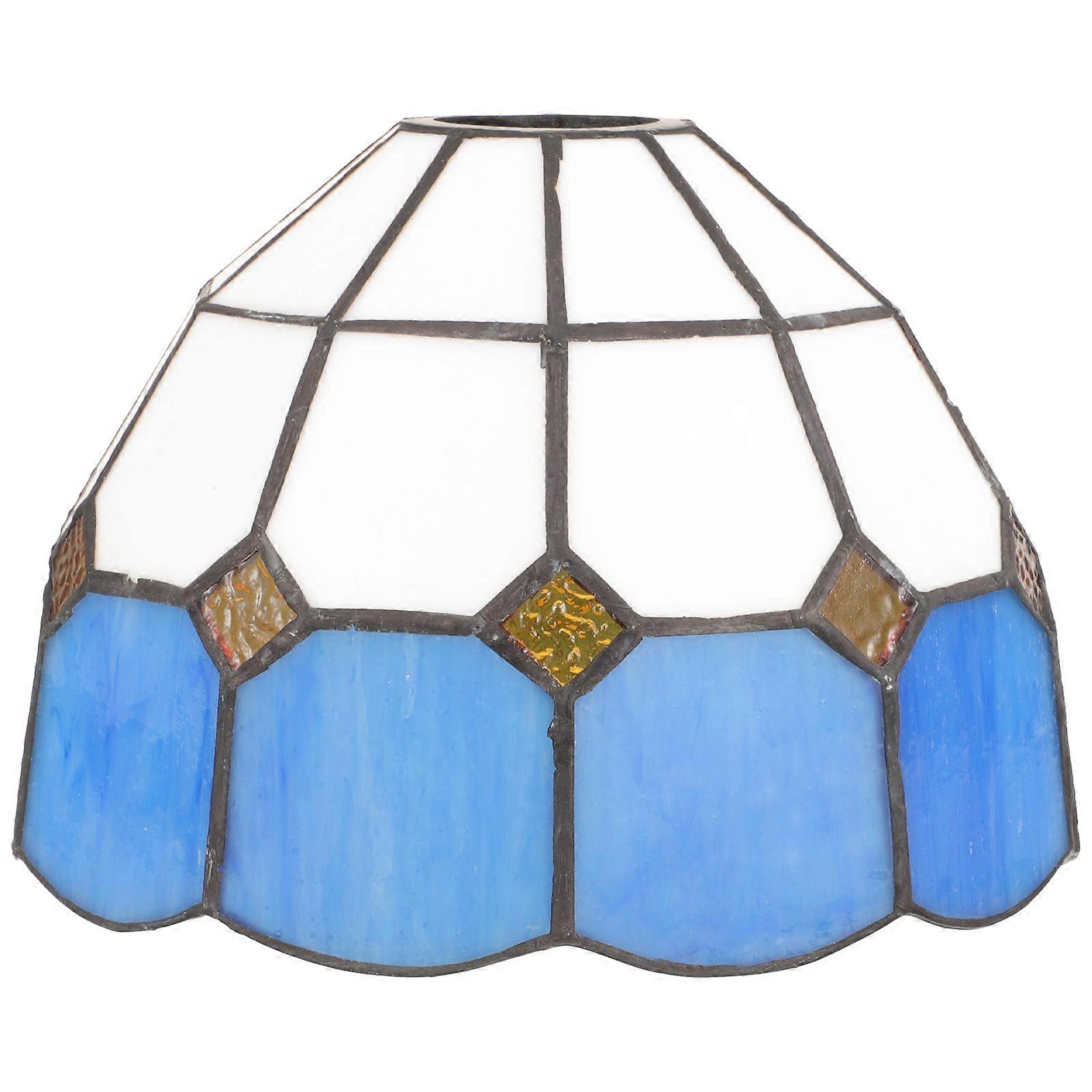 Vintage Glass Lampshade Cover For Table Light And Ceiling Light In Blue Diameter 200mm Offering Decorative Function 1Set