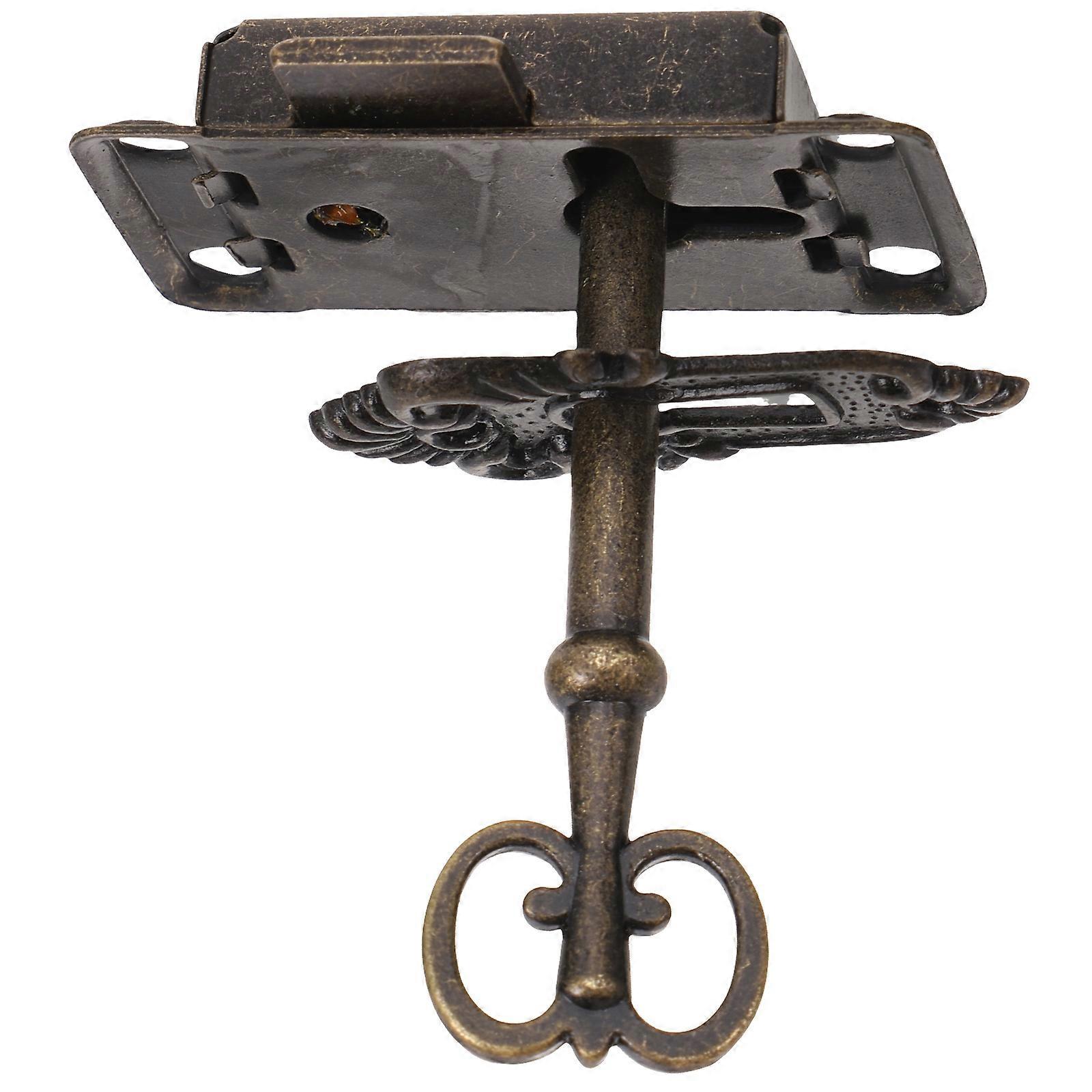 Vintage Cabinet Lock with Key Set for Drawer 5Sets Dark Brown Iron Material