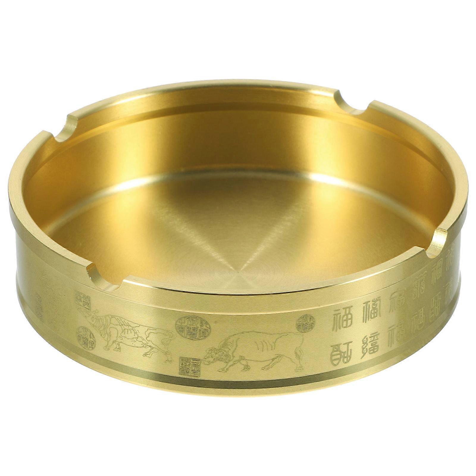 Golden Brass Incense Burner Base for Home Use 3Pcs Round Display Bases