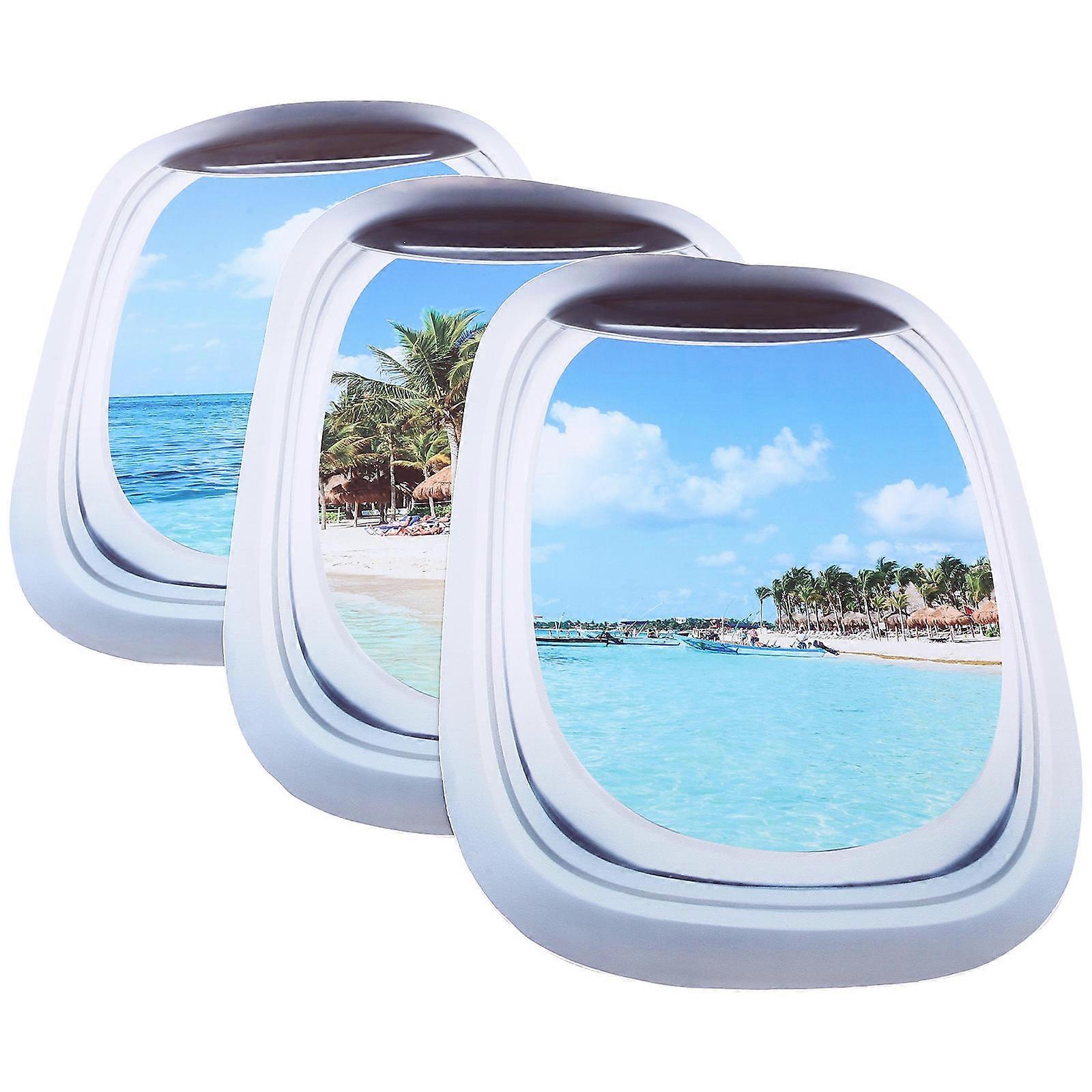 Aircraft Wall Decor Creative Airplane Window Sticker for Home 6Pcs